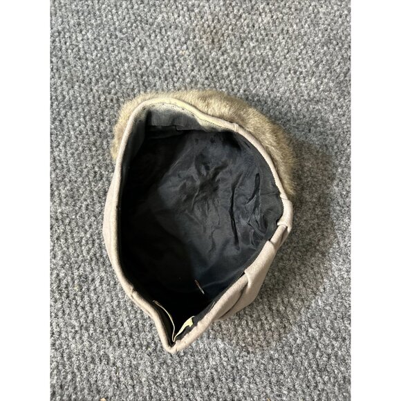 Vintage 1950s Ladies Hat M.E. Cain Hannigan Brockton Mass Fur Front Winter - Picture 2 of 8